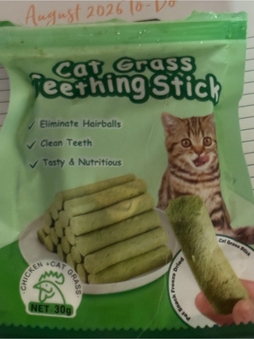 Cat Grass Teething Stick for Cats — Green Chew Treat